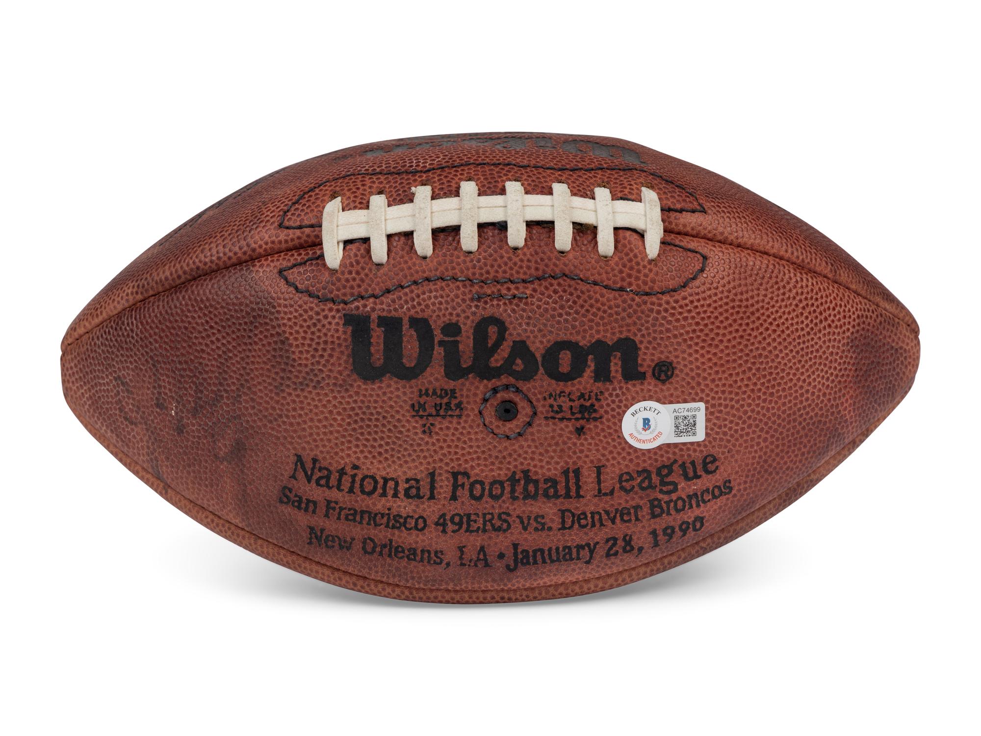 A Michael Jordan, Frank Thomas and Jim McMahon Super Bowl XXIV Signed Autograph Football from The Collection of Sports Super Agent Steve Zucker (Beckett Authentication Services Letter),