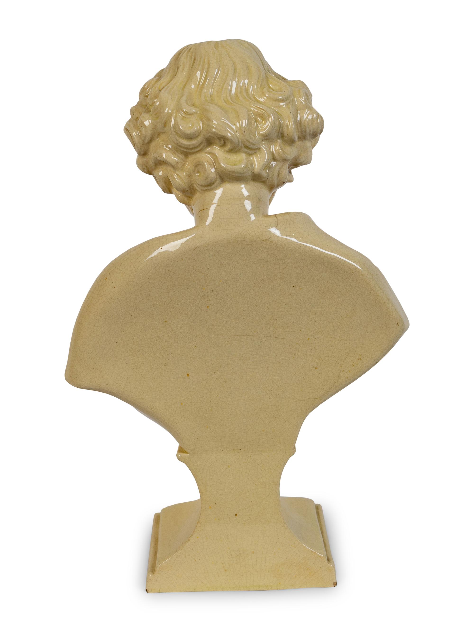A Leeds Creamware Bust of Shakespeare Circa 1800