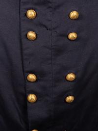 [MILITIA]. Frock coat and Model 1851 shako with original box identified to Massachusetts Militia Brigadier General Eliab Ward.