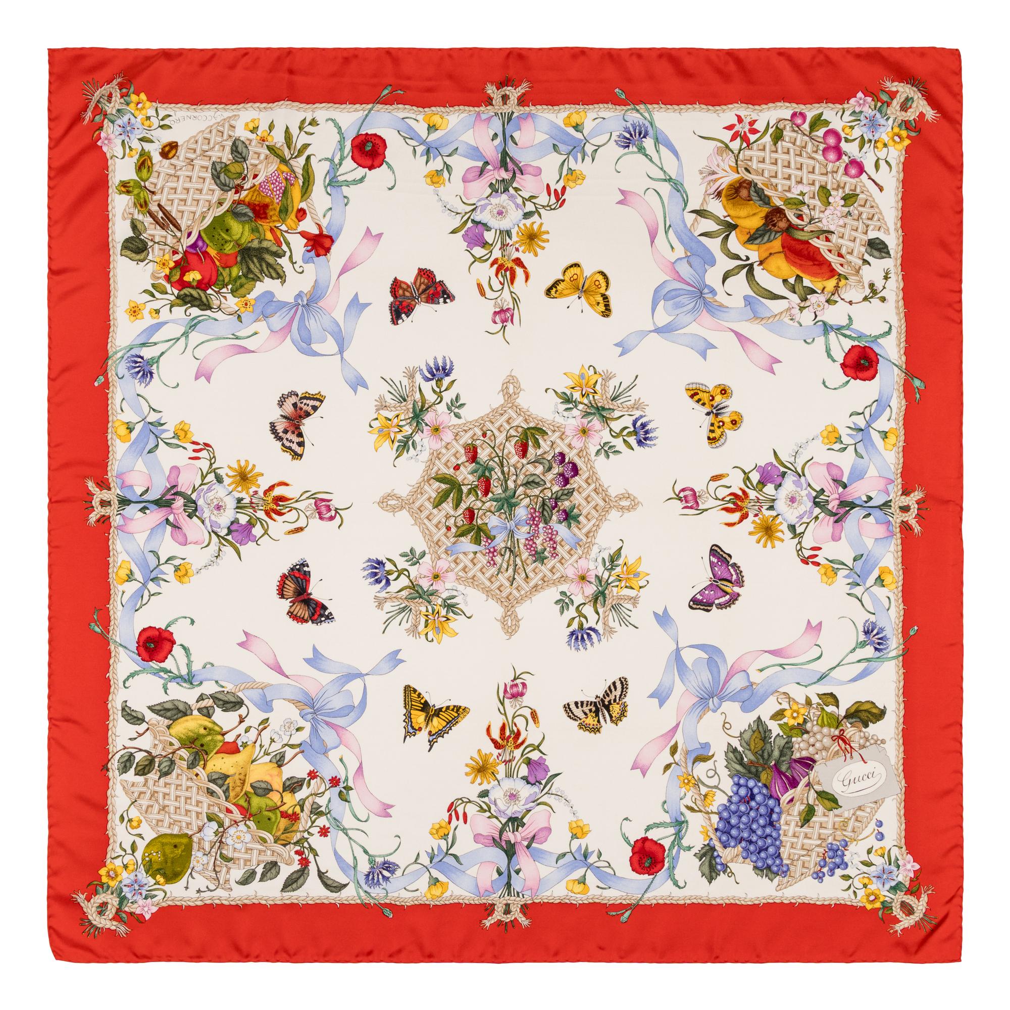 Gucci, Five Silk & Two Cotton Scarves
