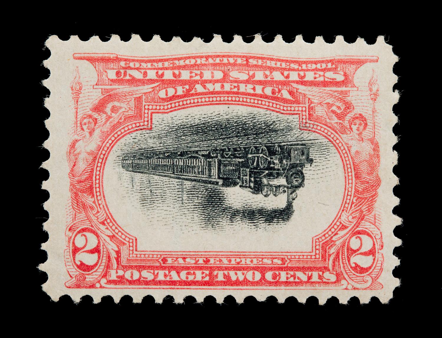 A United States 1901 Carmine & Black Pan-American Inverted Center 2-Cent Stamp — #295a