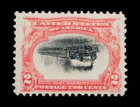 A United States 1901 Carmine & Black Pan-American Inverted Center 2-Cent Stamp — #295a