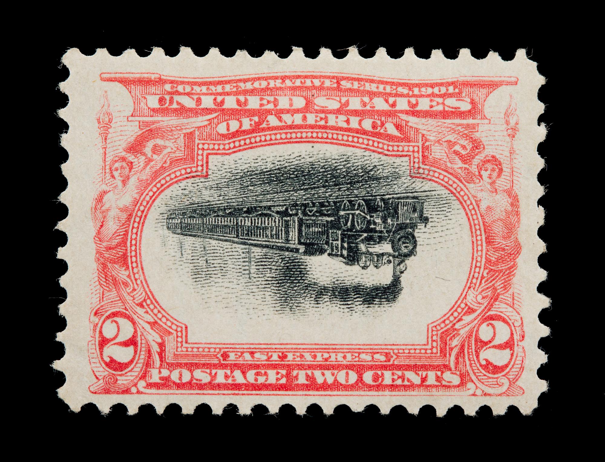 A United States 1901 Carmine & Black Pan-American Inverted Center 2-Cent Stamp — #295a