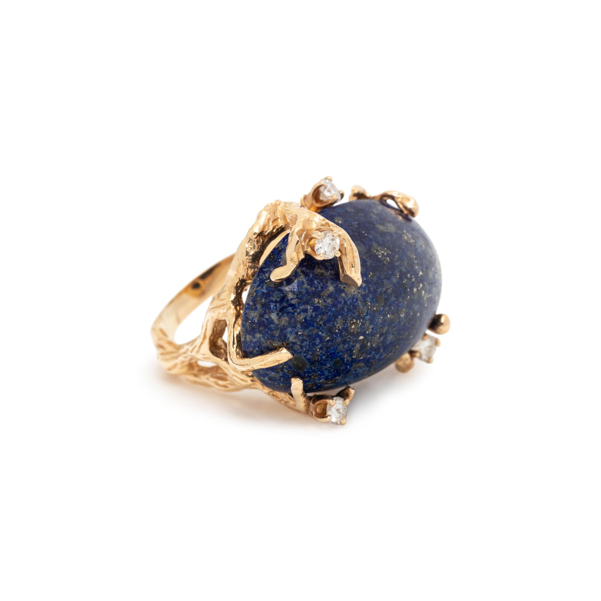 LAPIS LAZULI AND DIAMOND RING