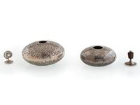 Lidded Silver Seed Jars