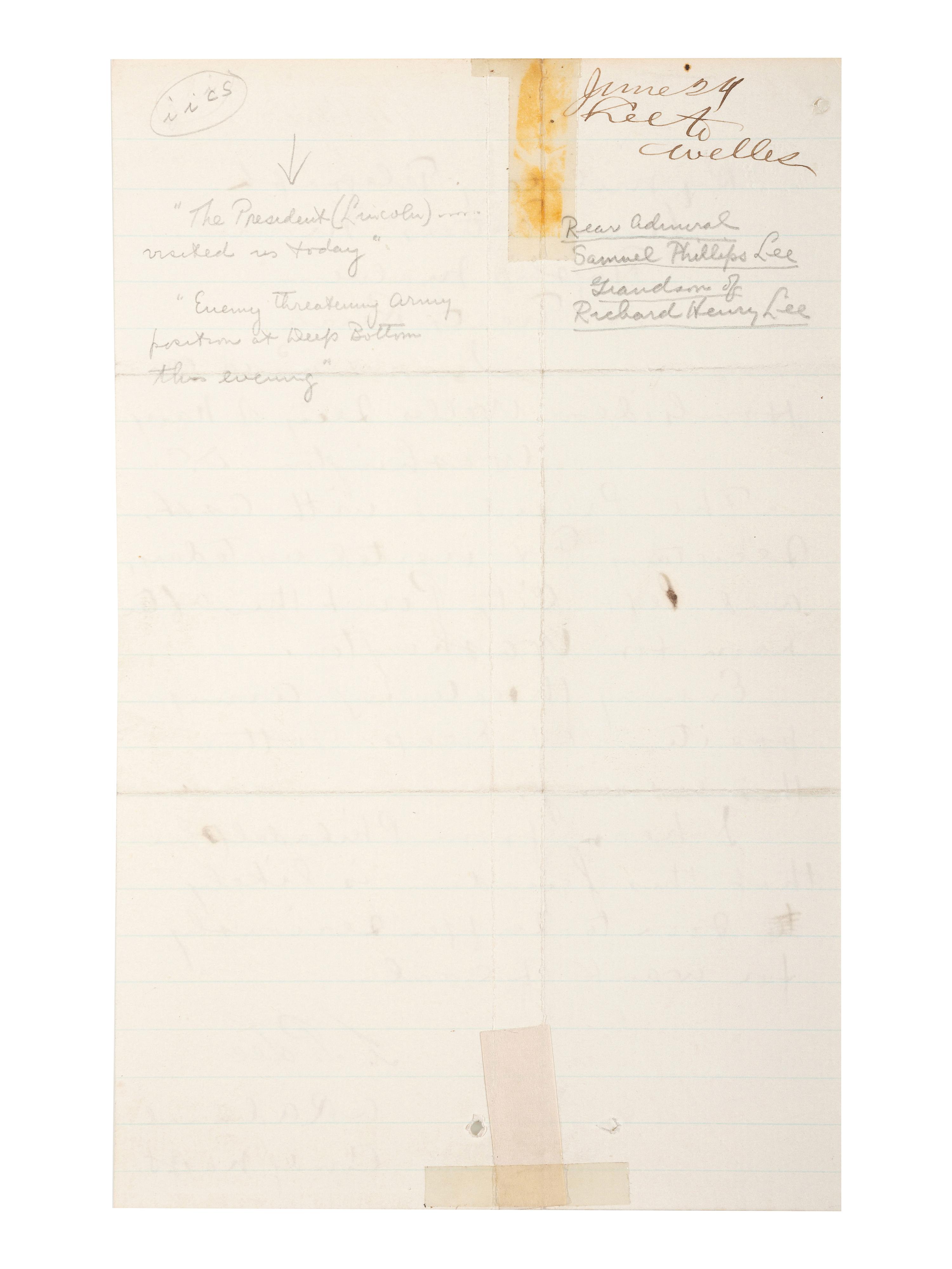 [CIVIL WAR - NAVY] -- [LINCOLNIANA]. A group of 6 documents relating to Lincoln naval visits, comprising: