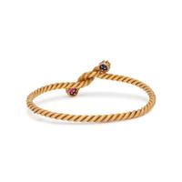 YELLOW GOLD, RUBY AND SAPPHIRE BANGLE BRACELET
