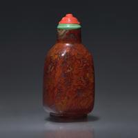 An Unusual Chinese Jasper Snuff Bottle, Qing Dynasty, 19th Century — 清晚期 羊肝瑪瑙素面方形鼻煙壺