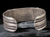 Navajo Ingot and Turquoise Cuff Bracelet