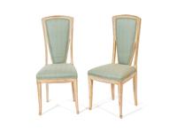 A Set of Six Art Nouveau Style Carved and Painted Dining Chairs — 20TH CENTURY