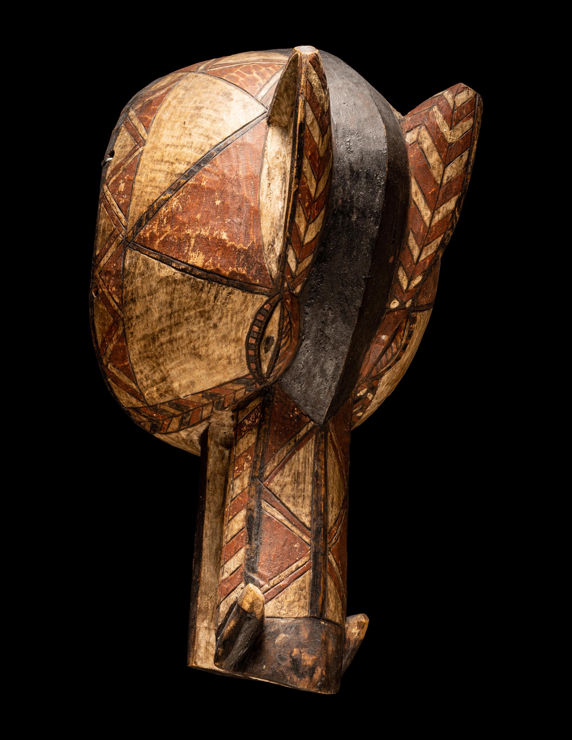 Two Mossi Wood Warthog Helmet Masks