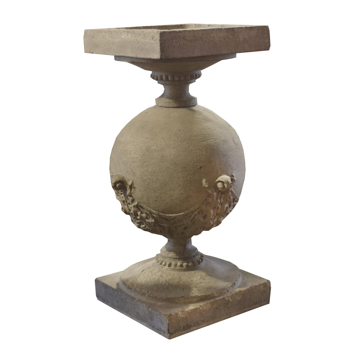 A Set of Three Frank Lloyd Wright Terra Cotta Decorative Balusters from the Robert Roloson Rowhouses 9" W x 9" D x 17" H — United States, Circa 1894