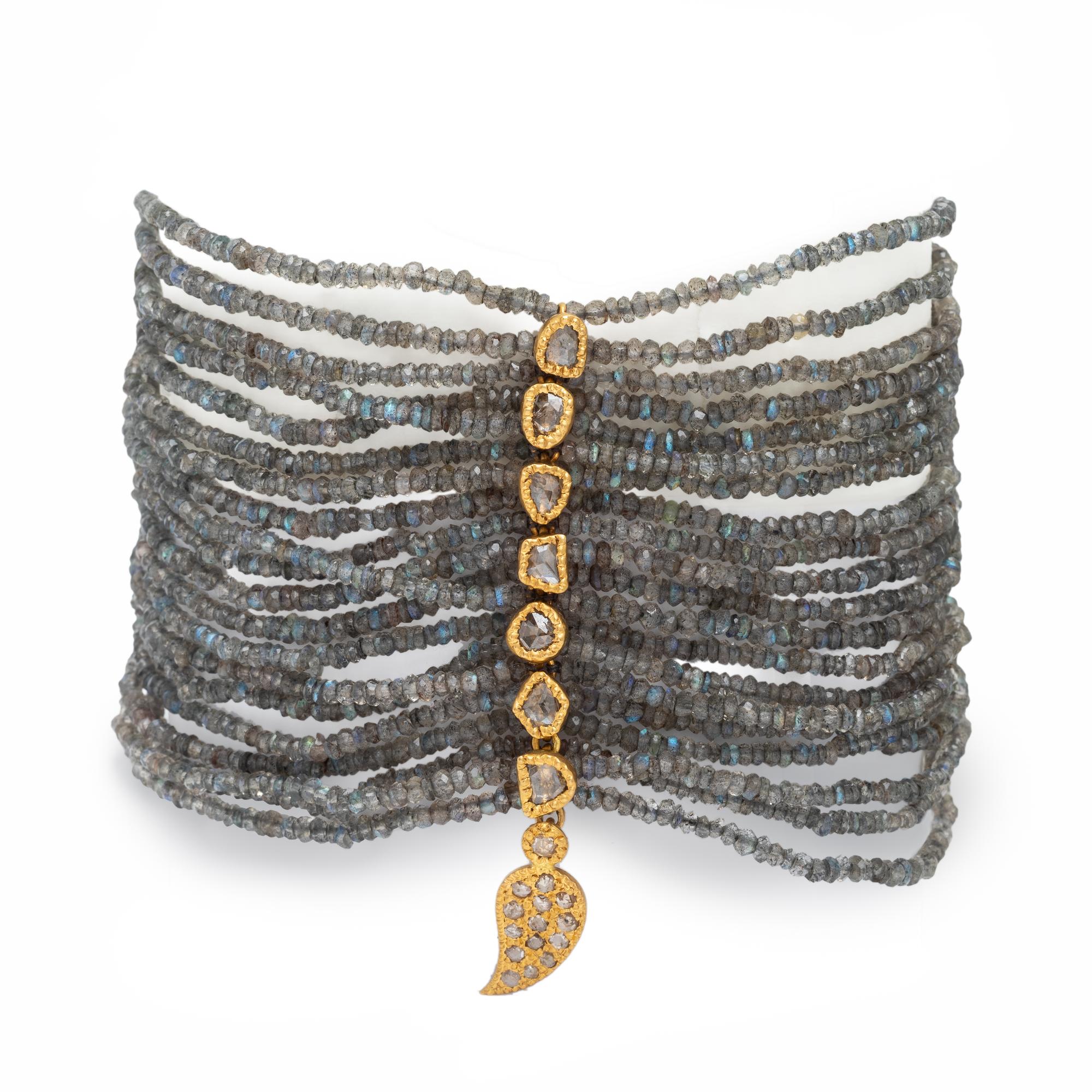 Coomi, Labradorite, Diamond, and Yellow Gold Multistrand Bracelet
