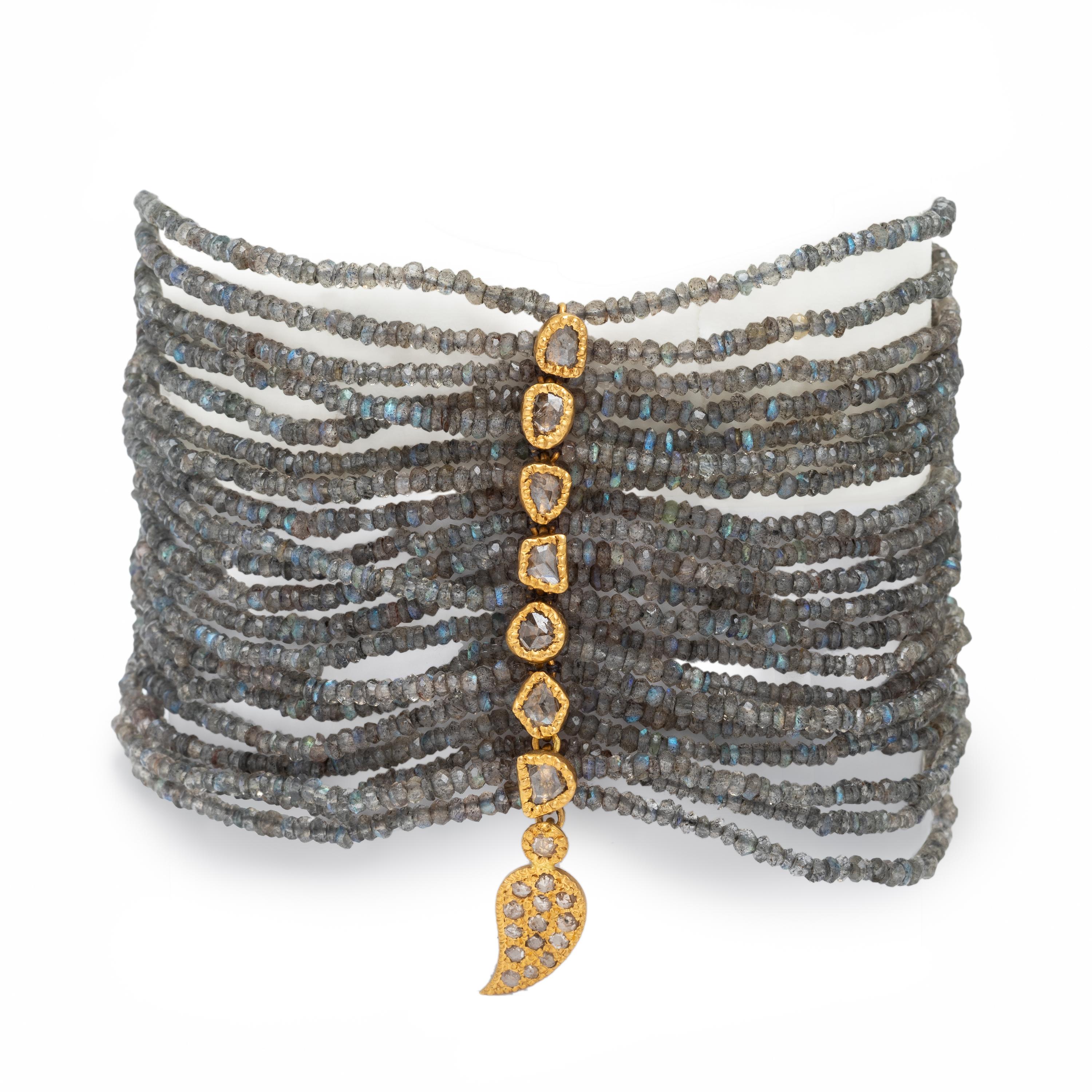 Coomi, Labradorite, Diamond, and Yellow Gold Multistrand Bracelet