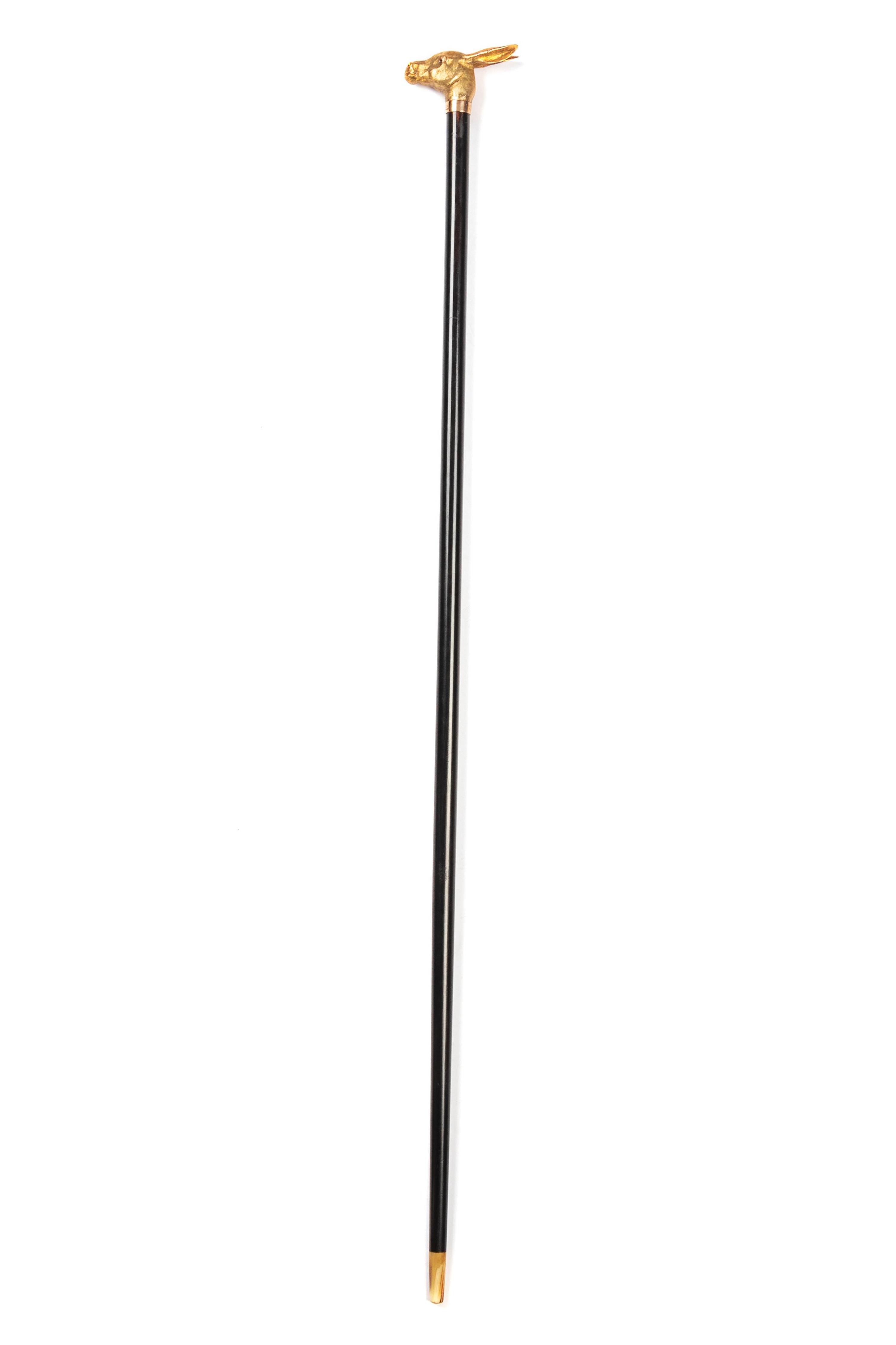 An Edwardian 12-Karat Gold Zoomorphic Walking Stick