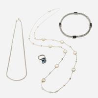 A collection of contemporary sterling silver jewelry, Ippolita, David Yurman, John Hardy