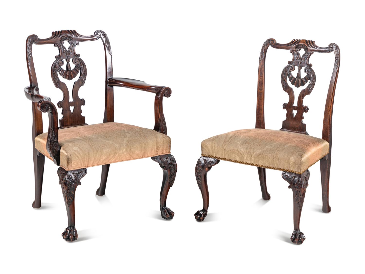 A Set of Five George III Style Mahogany Dining Chairs