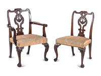 A Set of Five George III Style Mahogany Dining Chairs
