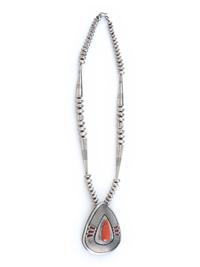 Silver and Coral Necklace