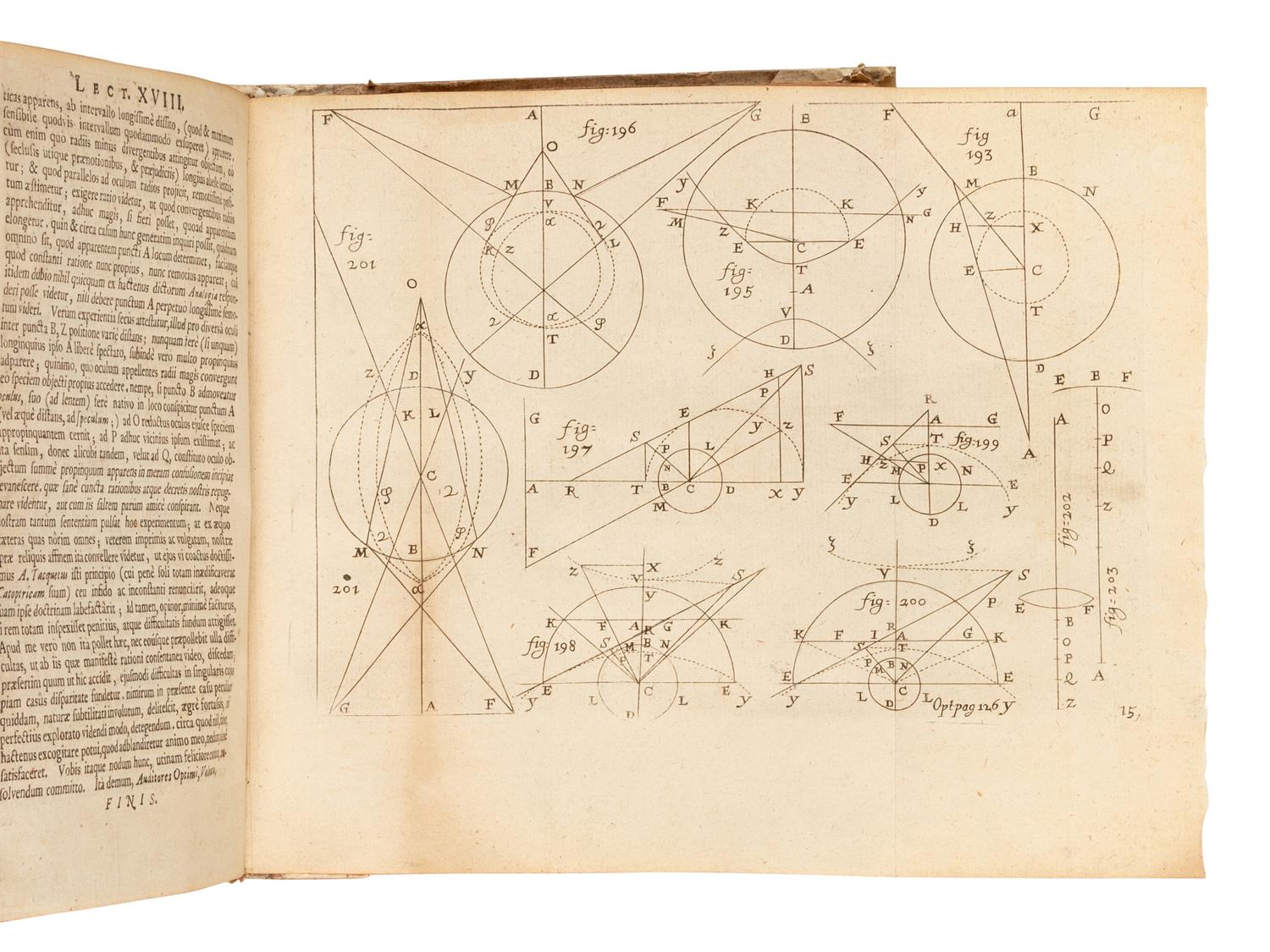 BARROW, Isaac (1630-1677). Lectiones opticae & geometricae . Edited by John Collins, with revisions and corrections by Isaac Newton. London: William Godbid for Robert Scott, 1674.