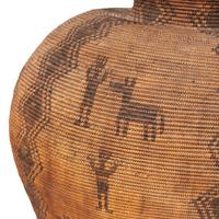 Monumental Apache Basketry Figural Olla