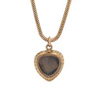 ANTIQUE, YELLOW GOLD AND GARNET PENDANT ON CHAIN