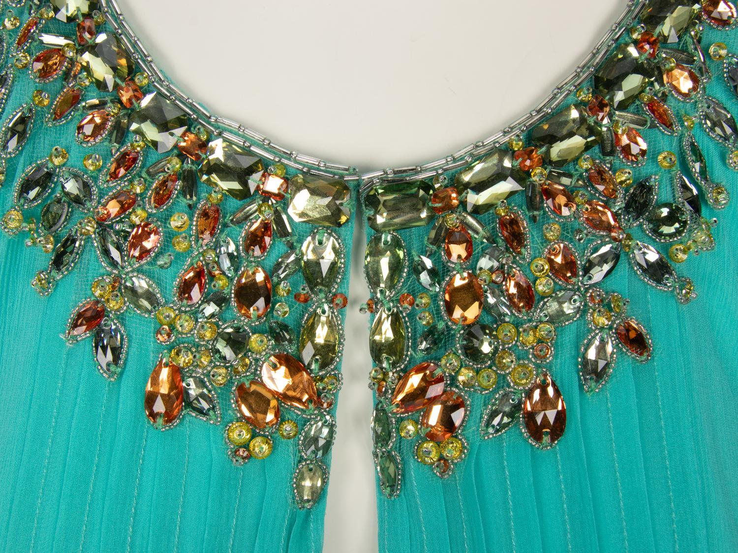 Oscar de la Renta, Turquoise Kaftan Gown