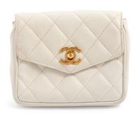 Chanel White Quilted Bag for Belt, 1991-94