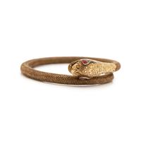 GEORGIAN, YELLOW GOLD AND WOVEN HAIR SNAKE BRACELET