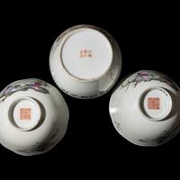 Three Chinese Famille Rose 'Figural' Porcelain Wares, Late 19th-Early 20th Century — 晚清-民國 粉彩仕女圖杯三件