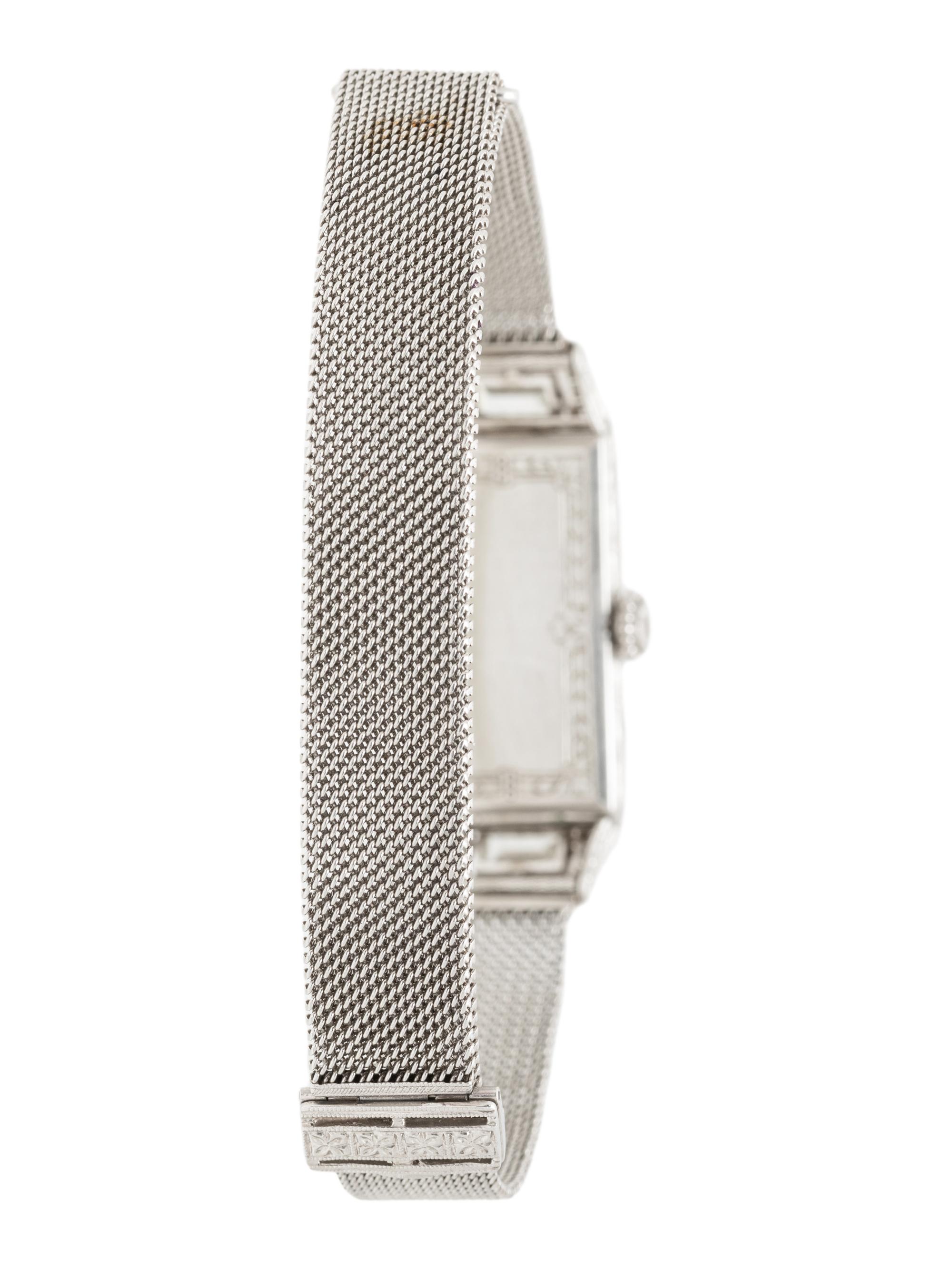 ART DECO, PLATINUM AND DIAMOND WATCH