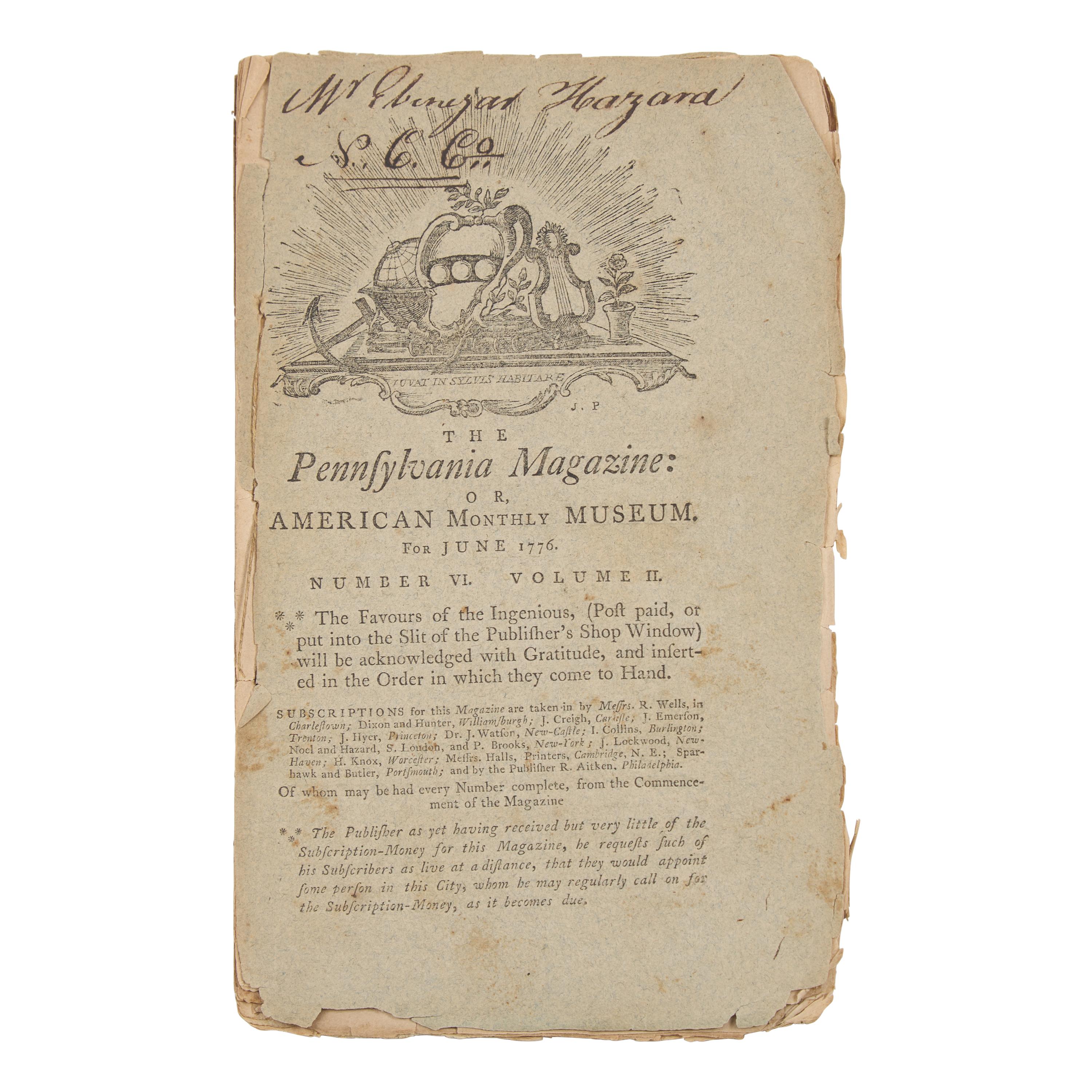 [Declaration of Independence] One of the Earliest Printed Announcements of American Independence, in the Exceedingly Rare Original Wrappers, 1776