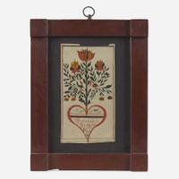 American School 19th century Fraktur Bookplate for Anna Freben Ternscieler, dated "1818"