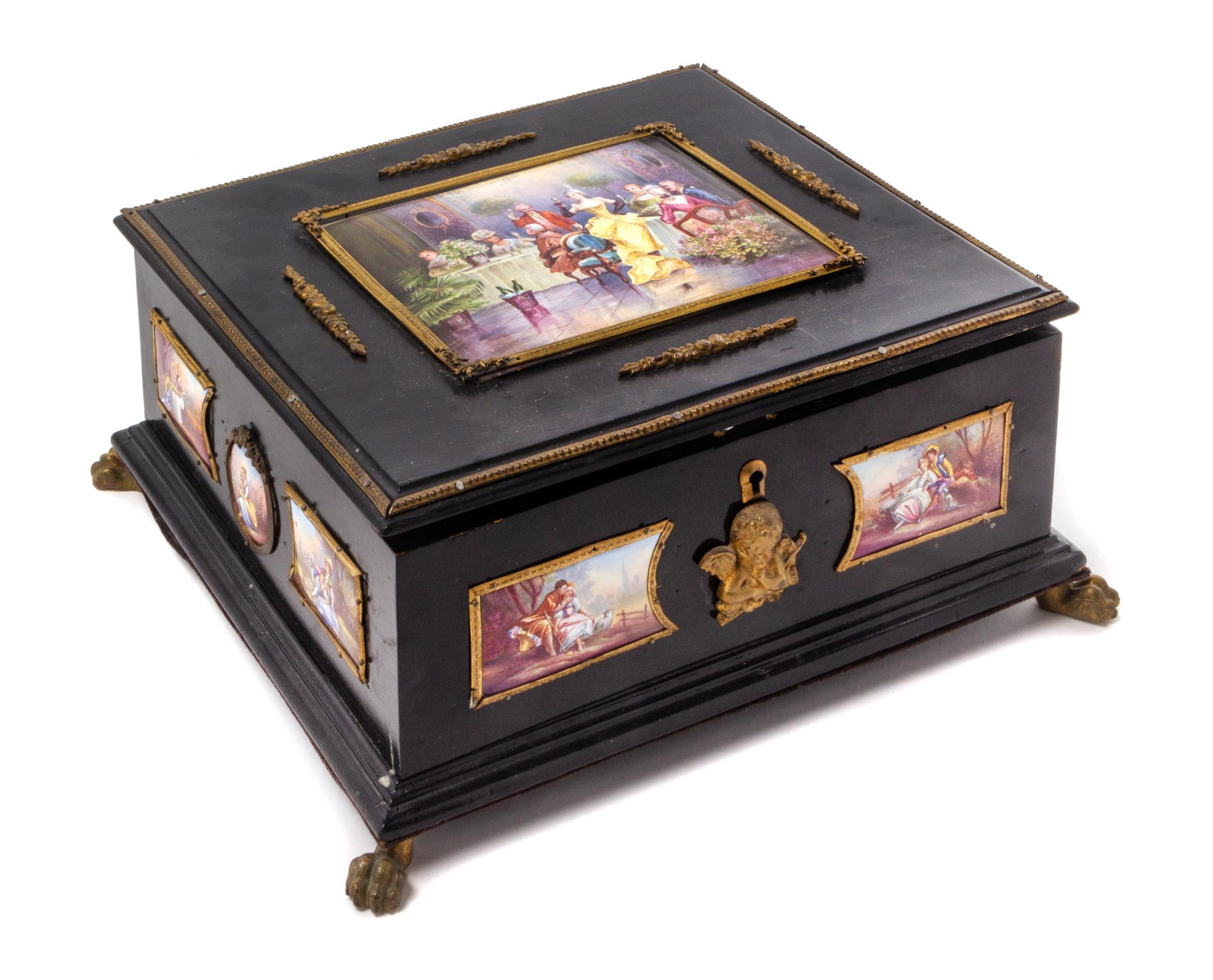 A Viennese Enameled Table Casket Width 11 1/2 inches. — 19TH CENTURY