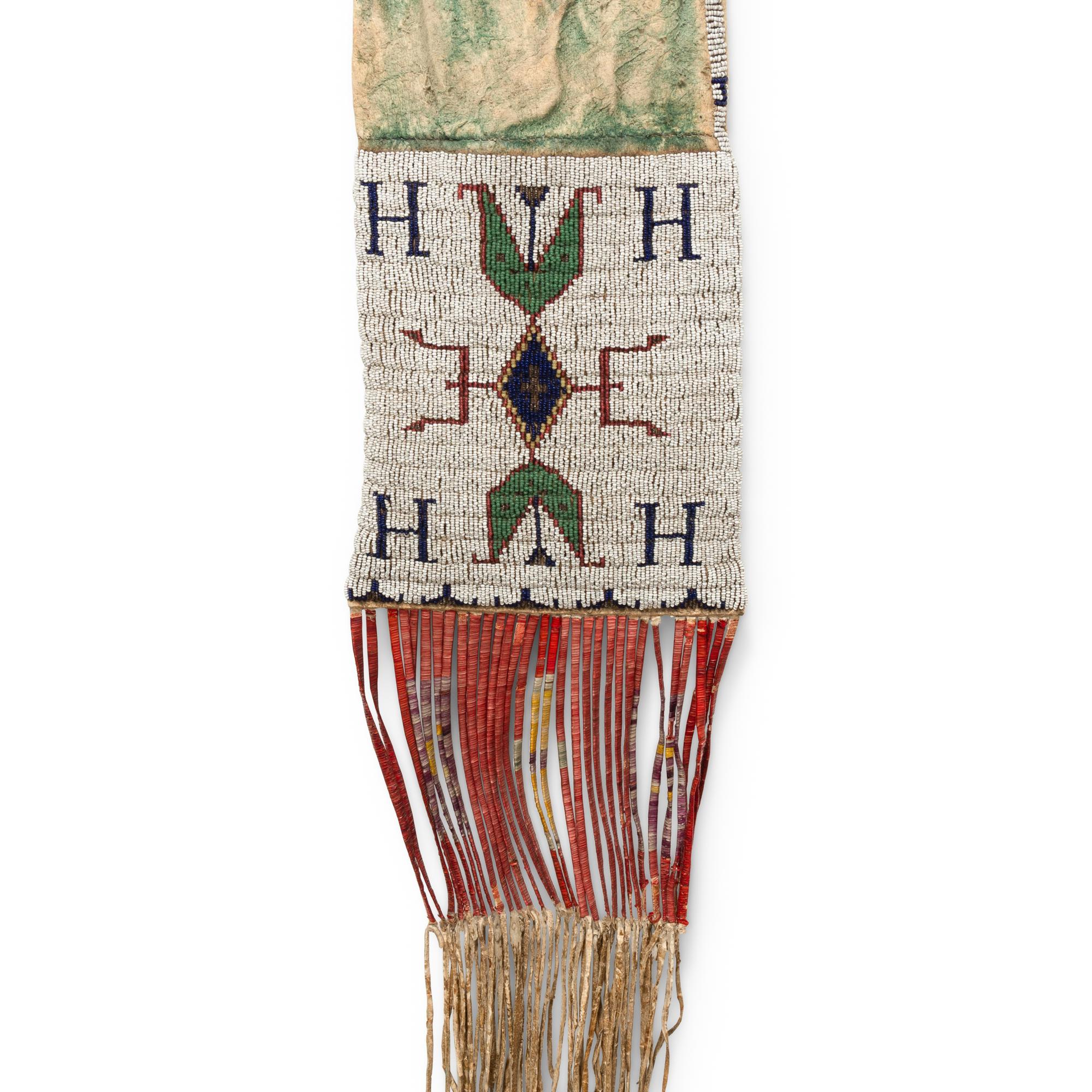 Sioux Beaded Hide Tobacco Bag