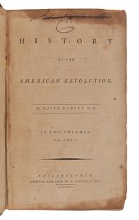 RAMSAY, David (1749-1815). The History of the American Revolution. Philadelphia: R. Aitken & Son, 1789.