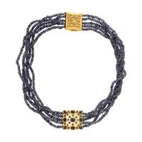 Anaconda, Iolite, Sapphire, and Yellow Gold Necklace