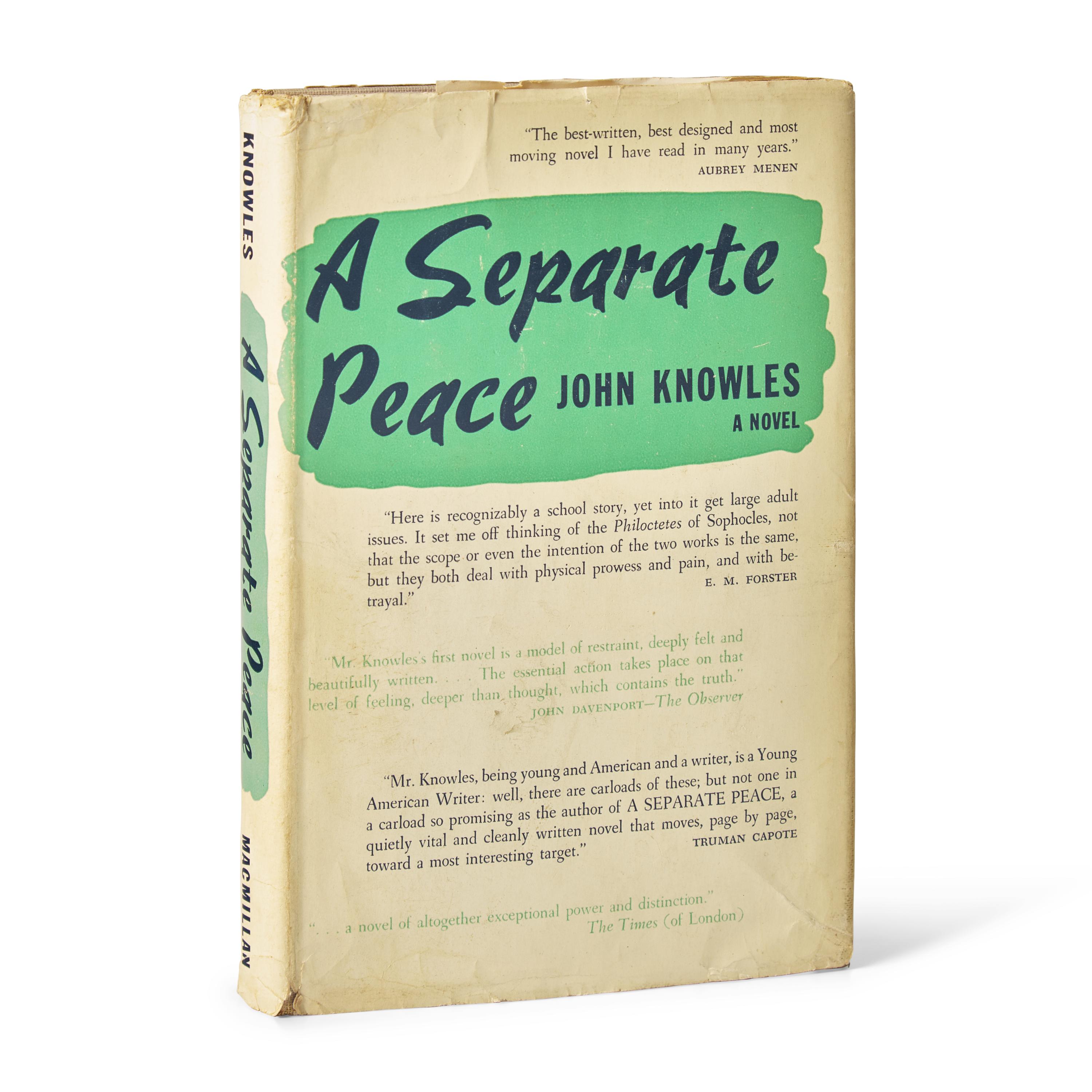 [Literature] Knowles, John. A Separate Peace, with an autograph letter, signed