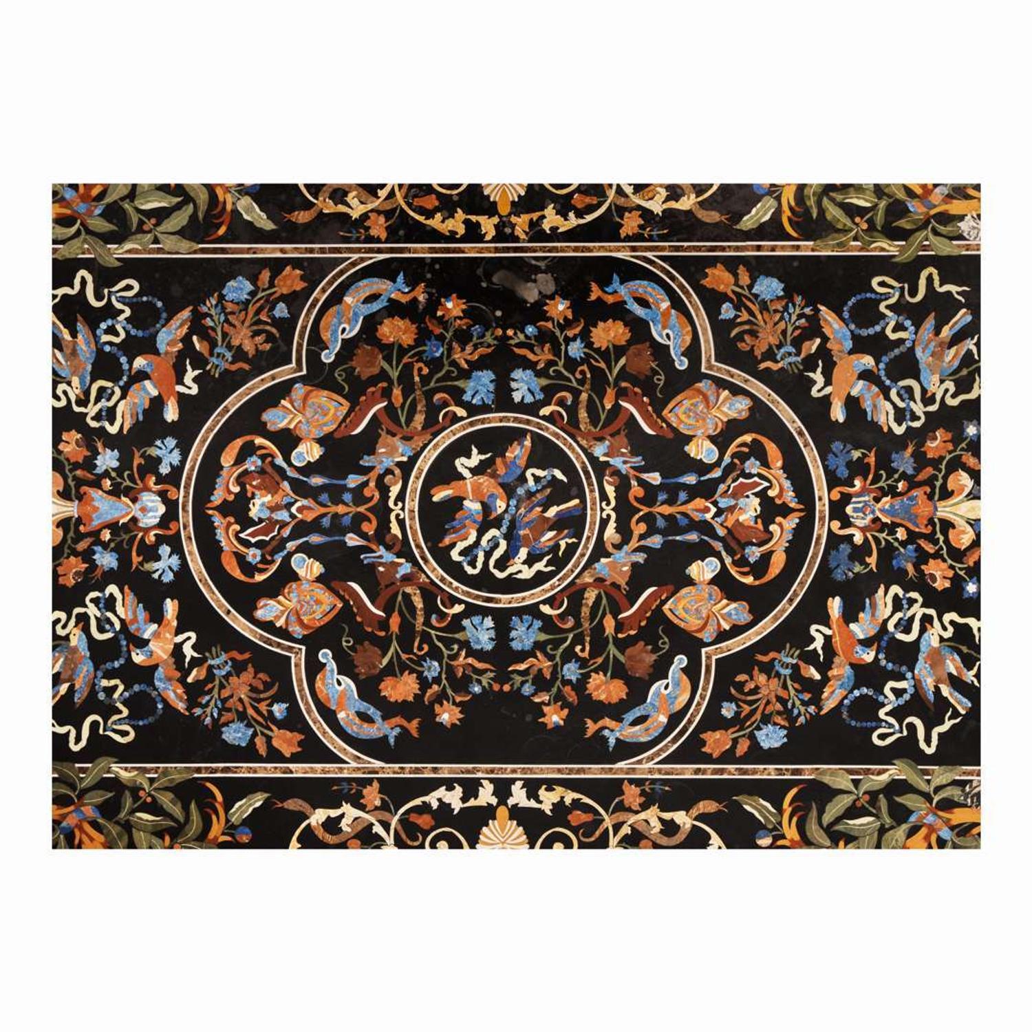 A large pietra dura marble table top Modern, after the 16th-century original in the Palatine Gallery, Florence, Italy