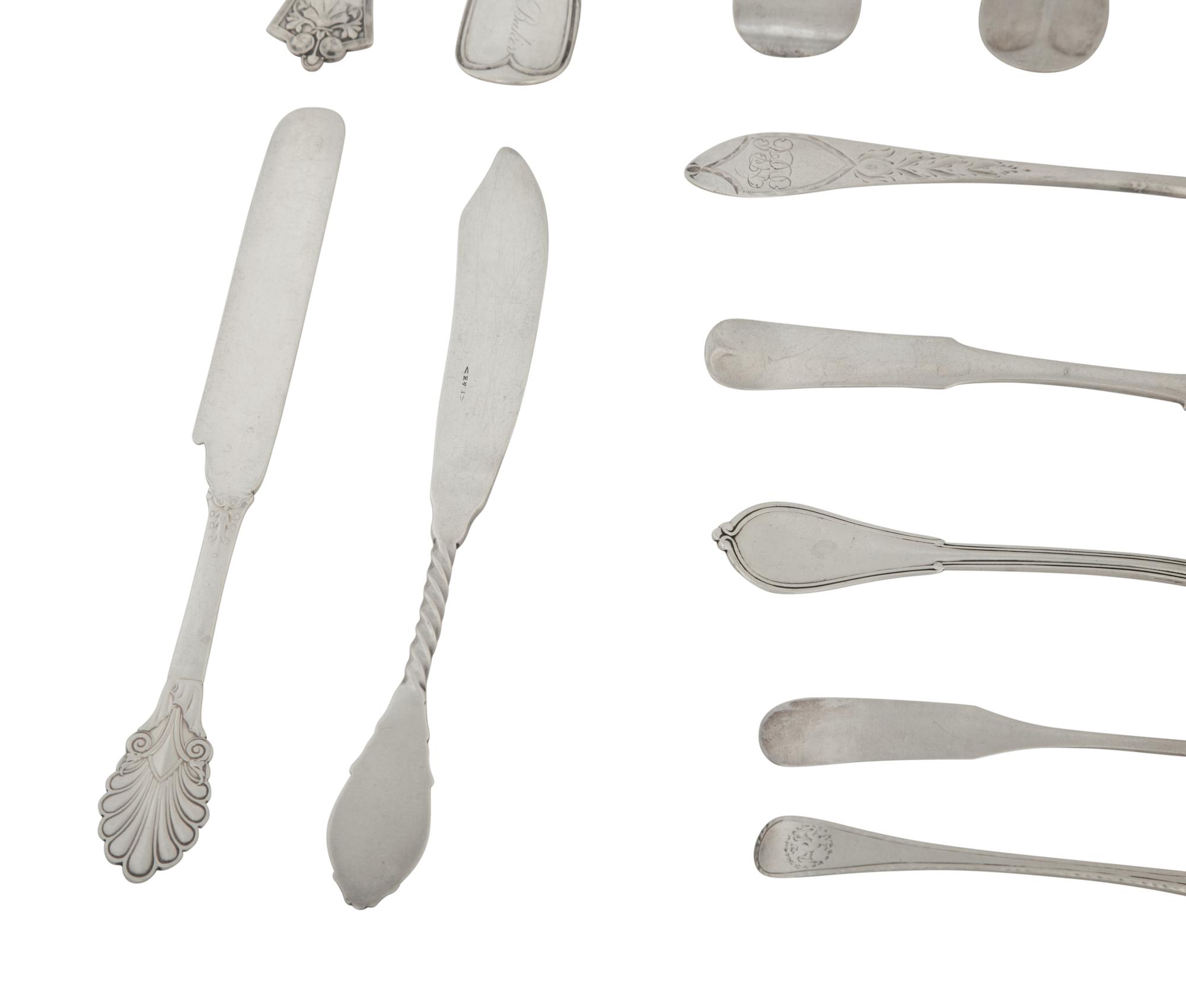 A Collection of American Coin Silver Flatware