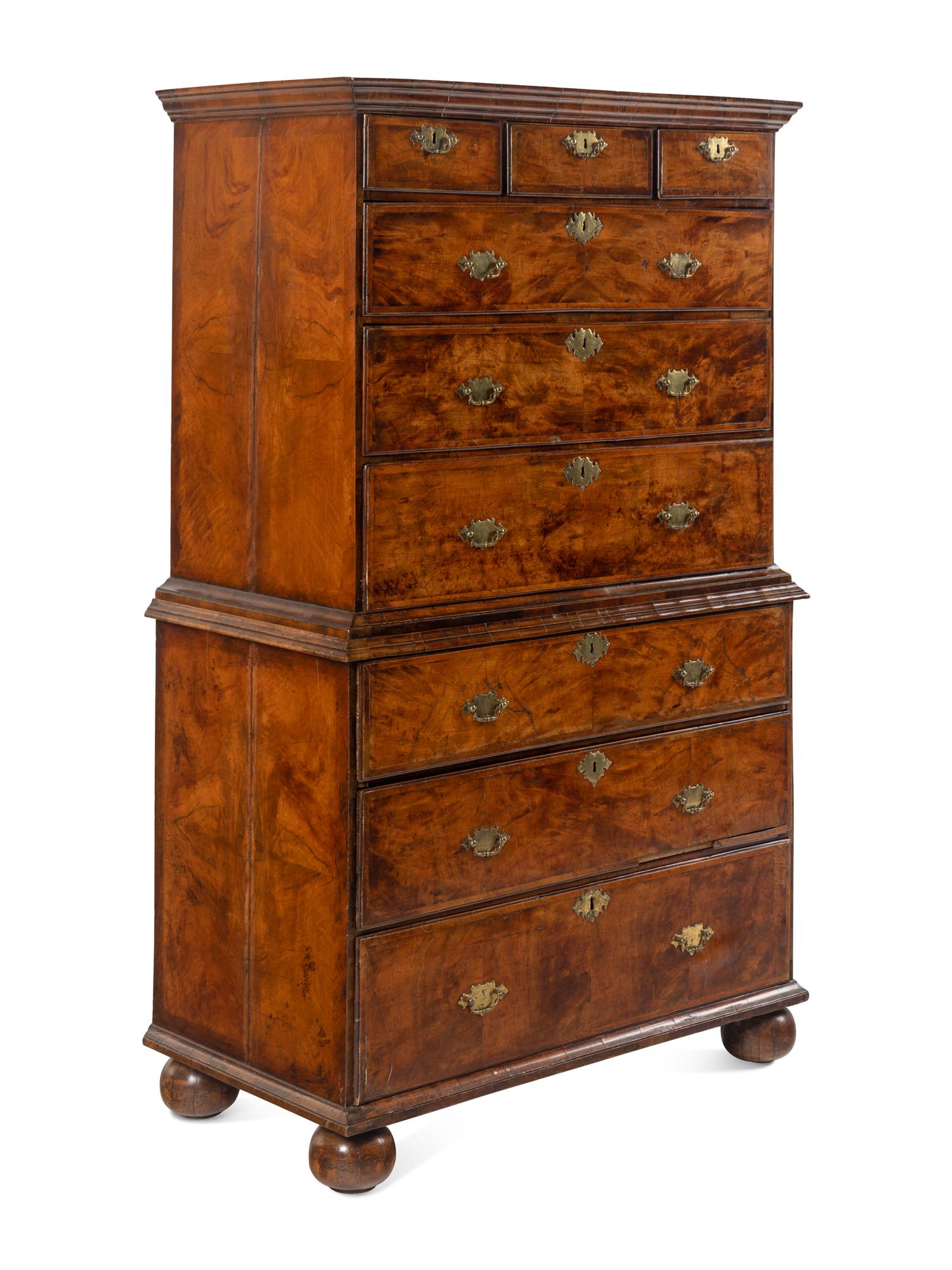A George II Walnut Chest-on-Chest