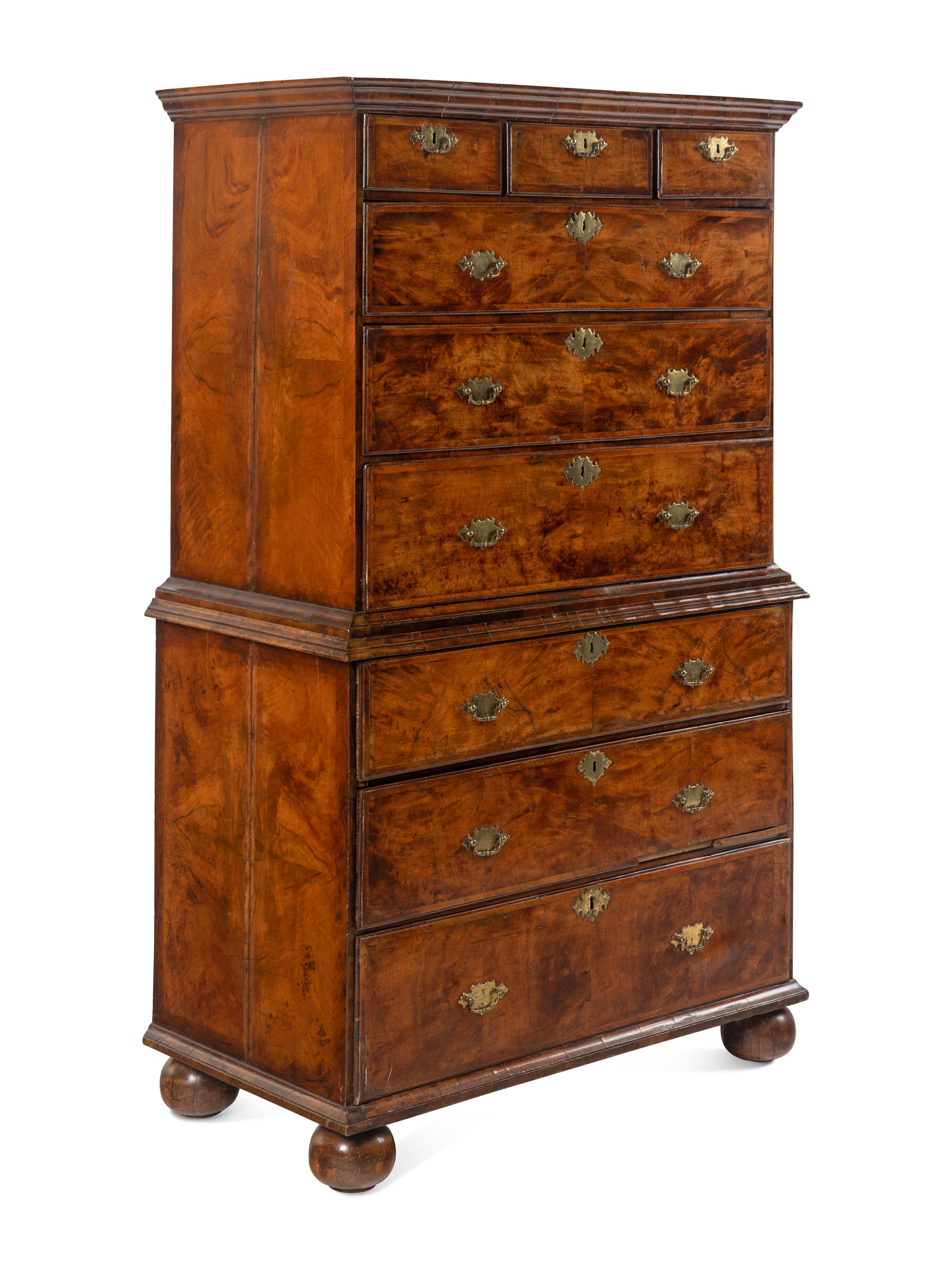 A George II Walnut Chest-on-Chest