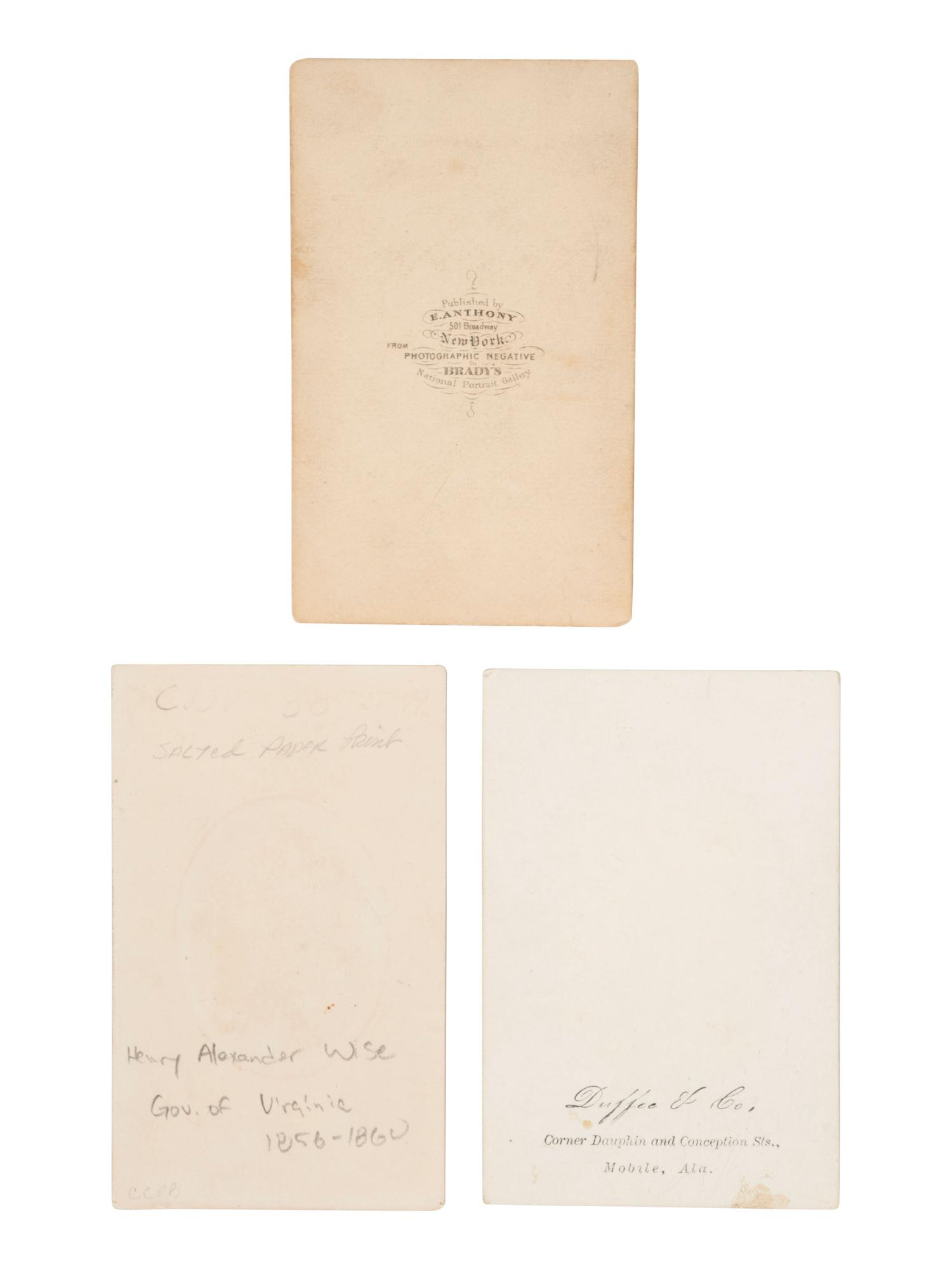 [CIVIL WAR]. 7 CDVs of Confederate generals incl. Joseph JOHNSTON, William Fitzhugh LEE & others.