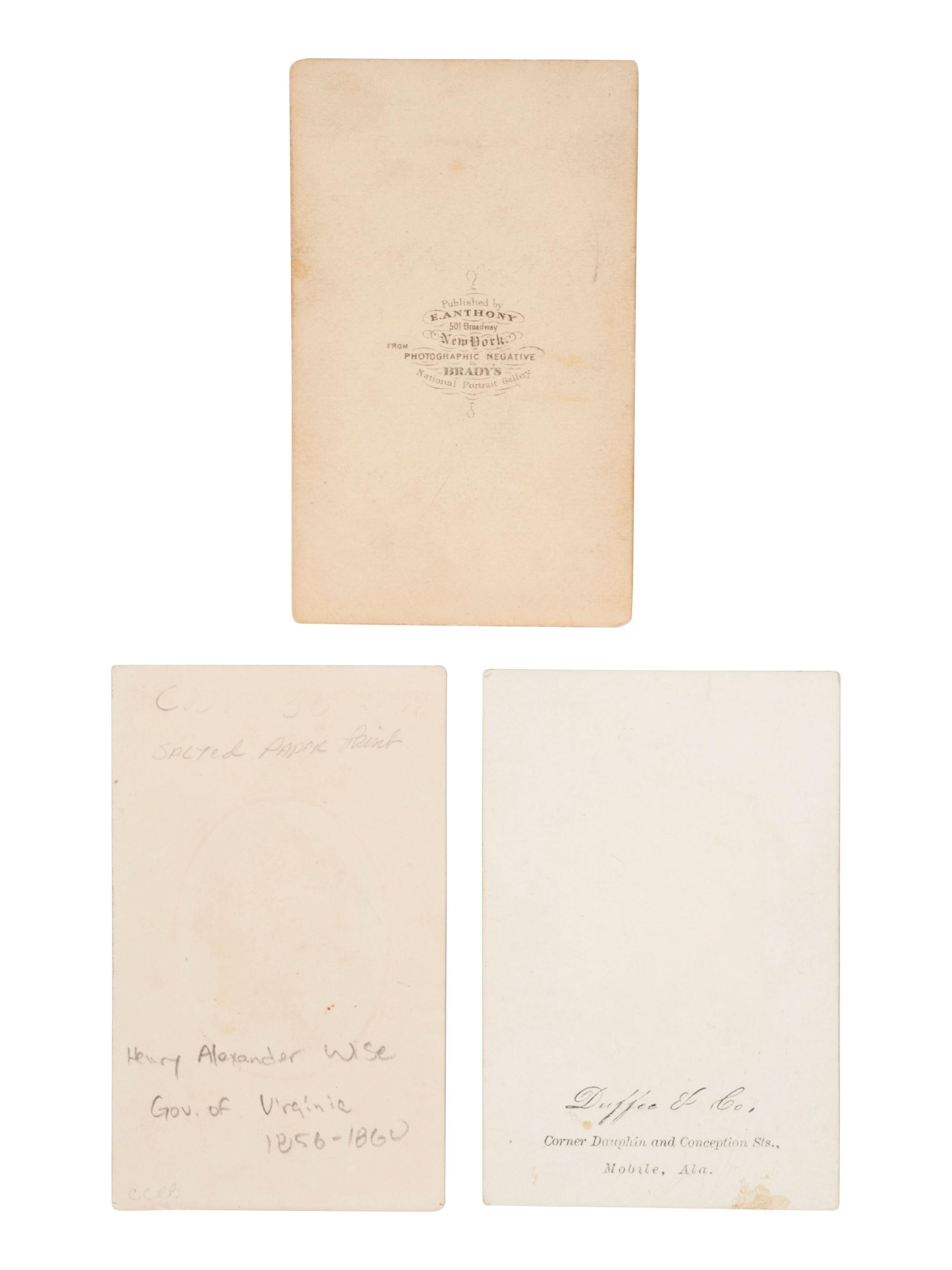 [CIVIL WAR]. 7 CDVs of Confederate generals incl. Joseph JOHNSTON, William Fitzhugh LEE & others.
