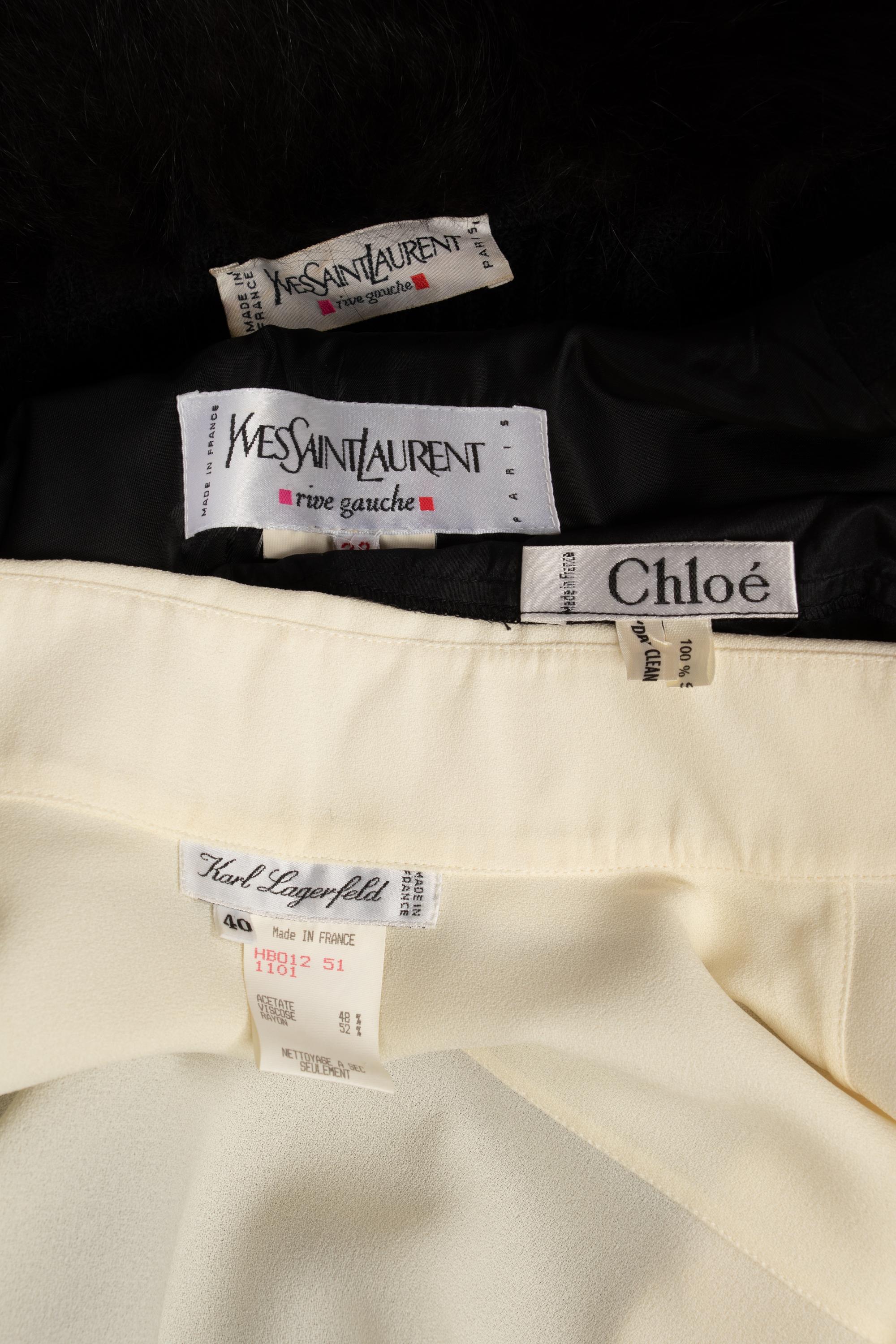 Four Designer Items: Two YSL, One Karl Lagerfeld, One Chloé
