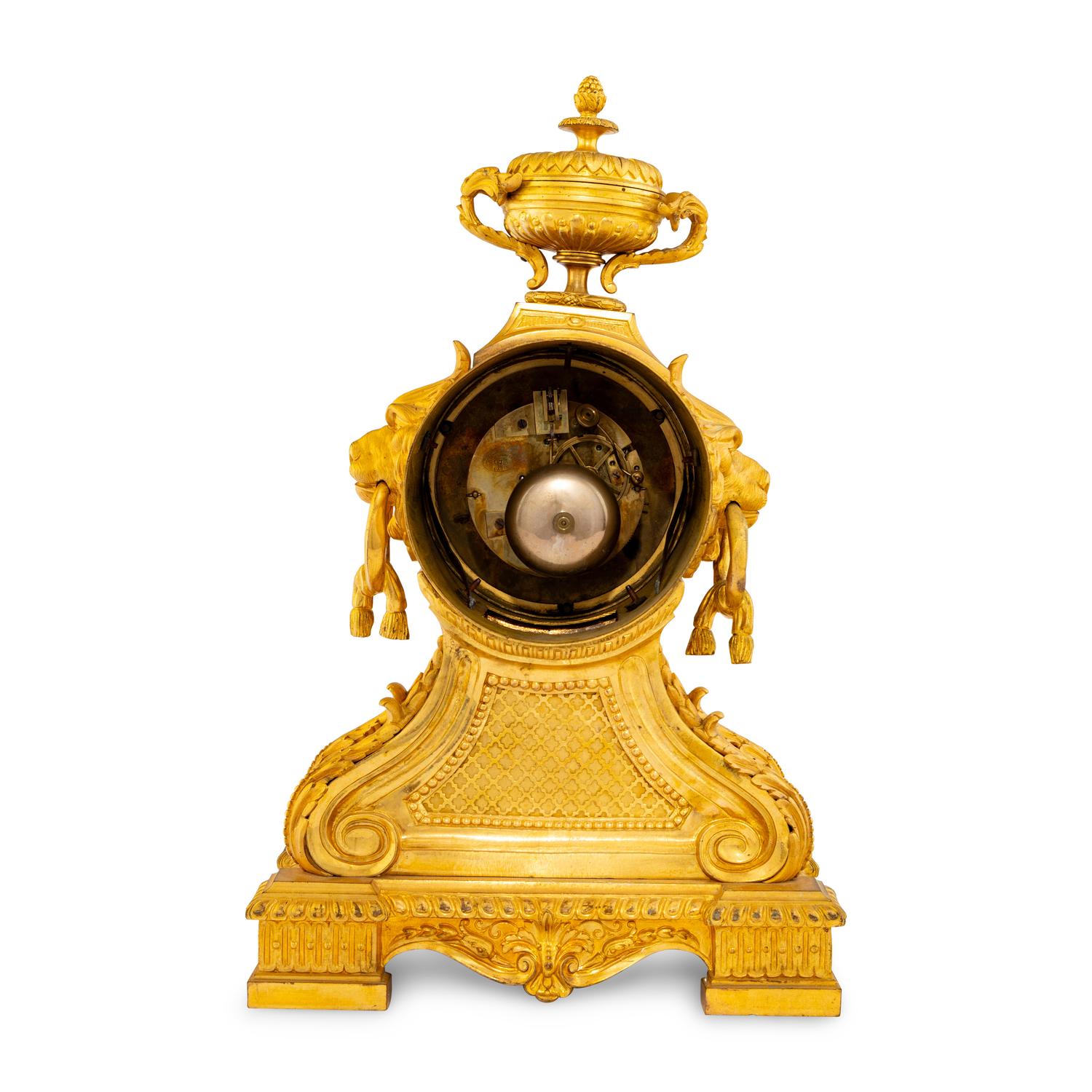 A French Neoclassical Gilt Bronze Mantel Clock