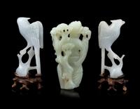 Three Chinese Jade and Jadeite Carvings