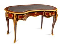 A Louis XV Style Gilt Bronze Mounted Reniform Bureau Plat