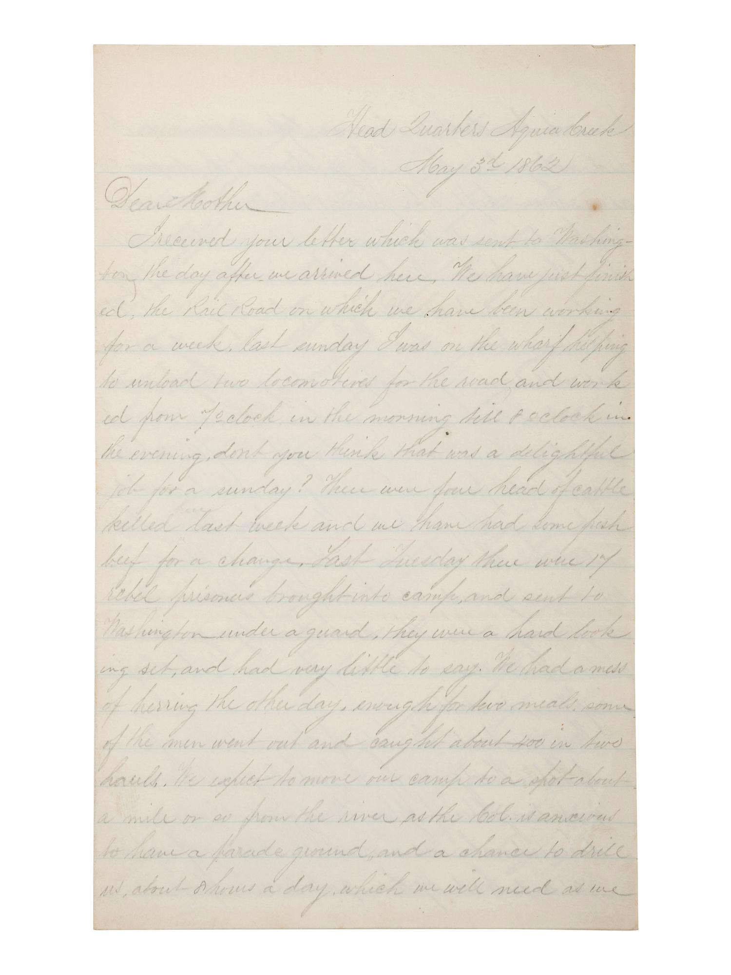 [CIVIL WAR]. Archive related to Albert Campbell Johnston and Nathaniel Dillhorn, 90th Pennsylvania Volunteers, incl. letter detailing the Battle of Cedar Mountain.
