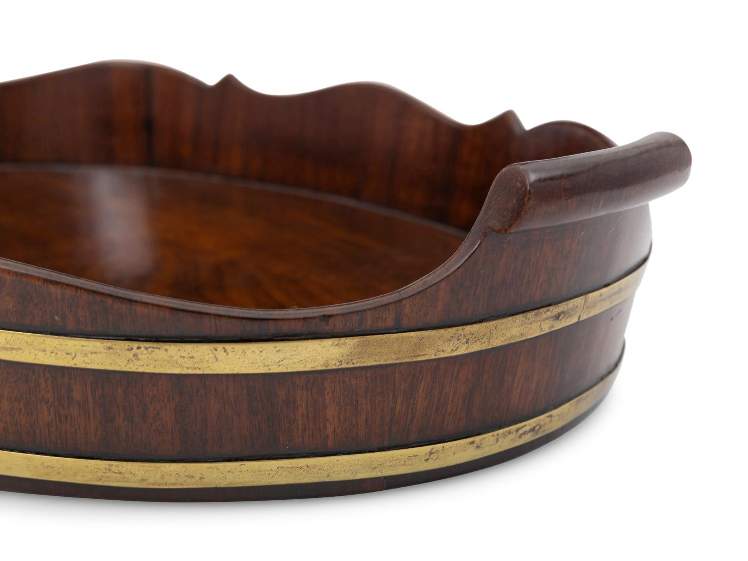 A Georgian Brass Bound Mahogany Tray and Associated Cooler